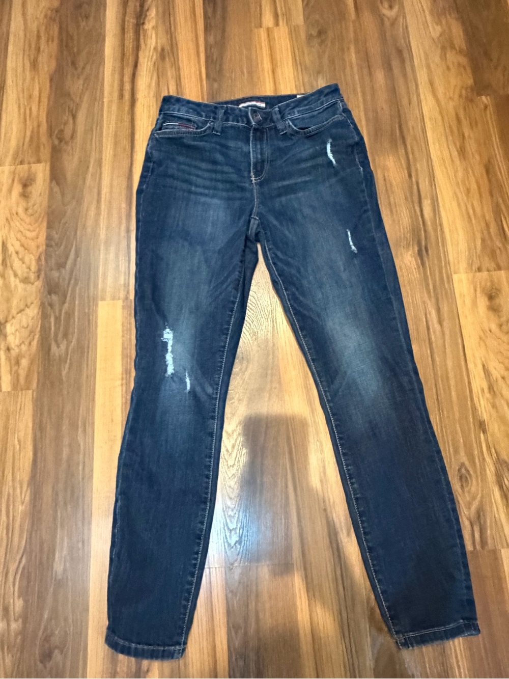 Tommy Hilfiger Dark Blue Skinny Jeans with Light Distress